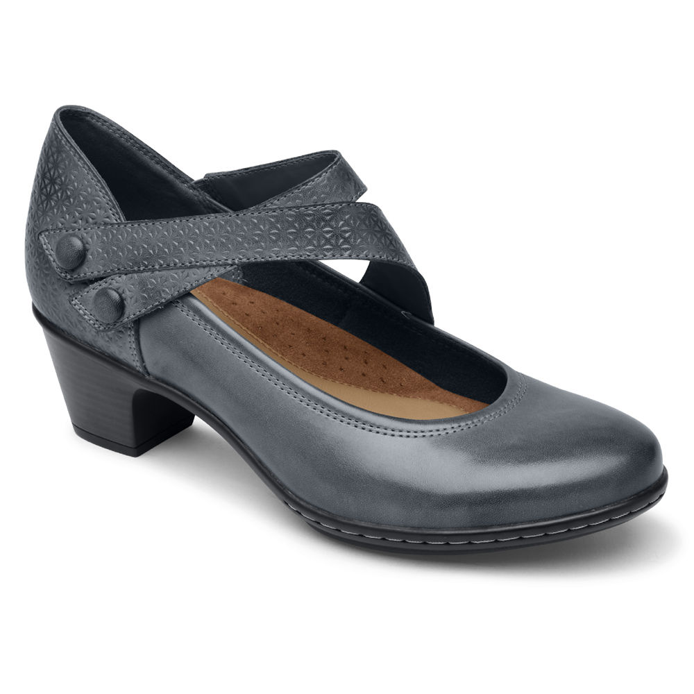 Rockport Womens Cobb Hill Kailyn Asymmetrical Mary Jane - Wedges Navy - ANX845603